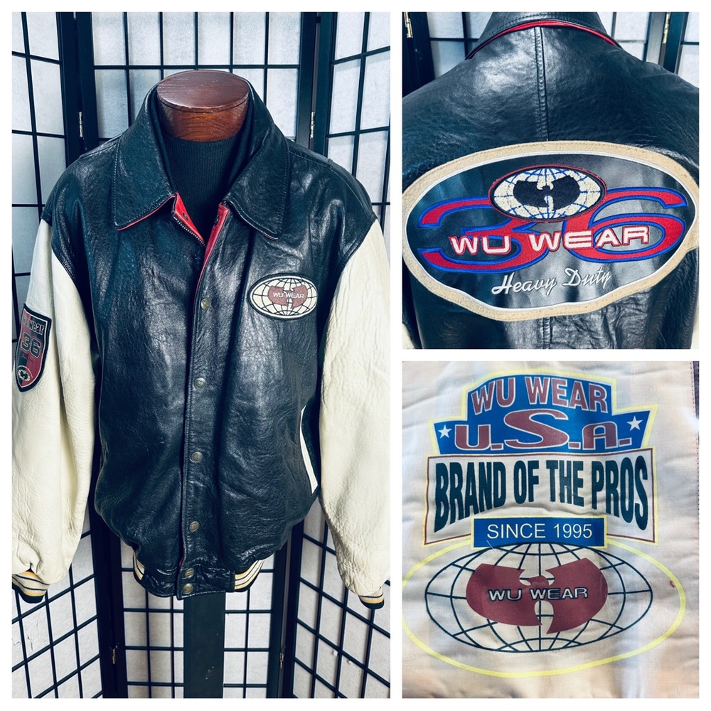 Wu-Wear USA Authentic Original Leather RARE Vintage 90s Jacket